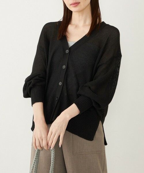 SHIPS for women/シップスウィメン SHIPS Colors〈手洗い可能〉:ペーパーライク Vネック カーディガン ブラック ONE SIZE SHIPS for women/シップスウィメン SHIPS Colors〈手洗い可能〉:ペーパーライク Vネック カーディガン ブラック ONE SIZE