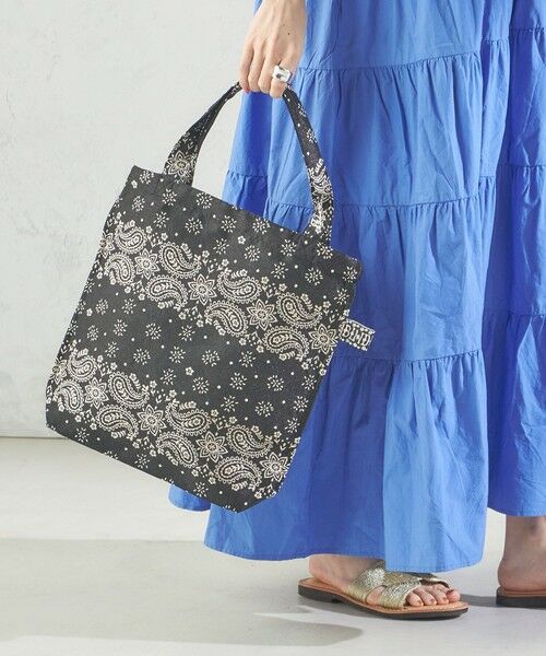SHIPS / シップス トートバッグ | 【SHIPS別注】BINDU:ジャカード バンダナ 縦型 スモール トート バッグ | 詳細4