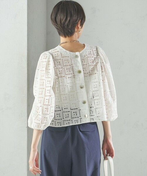 SHIPS / シップス シャツ・ブラウス | 〈手洗い可能〉Broche スクエア レース 2WAY ブラウス | 詳細10