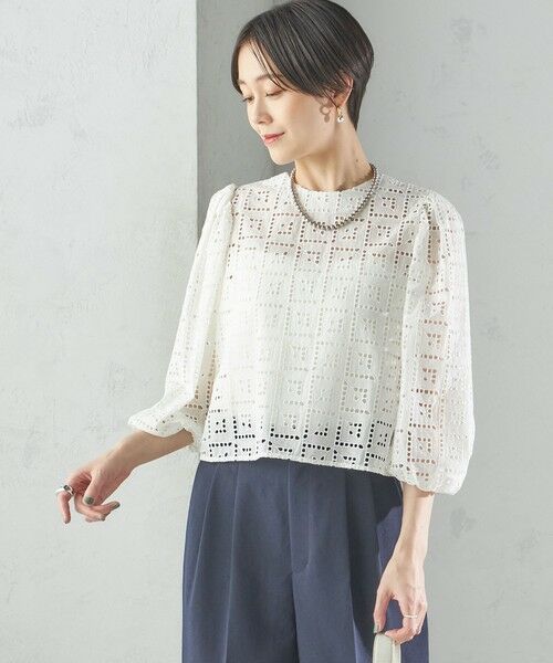SHIPS / シップス シャツ・ブラウス | 〈手洗い可能〉Broche スクエア レース 2WAY ブラウス | 詳細13