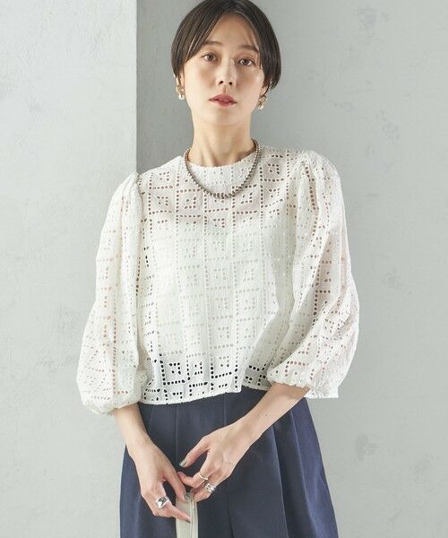 SHIPS / シップス シャツ・ブラウス | 〈手洗い可能〉Broche スクエア レース 2WAY ブラウス | 詳細14
