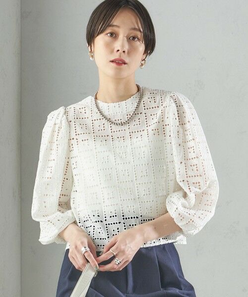 SHIPS / シップス シャツ・ブラウス | 〈手洗い可能〉Broche スクエア レース 2WAY ブラウス | 詳細15