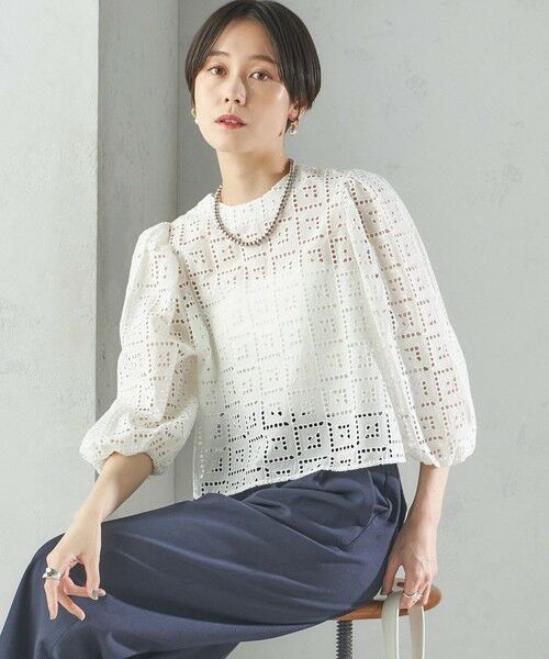 SHIPS / シップス シャツ・ブラウス | 〈手洗い可能〉Broche スクエア レース 2WAY ブラウス | 詳細16