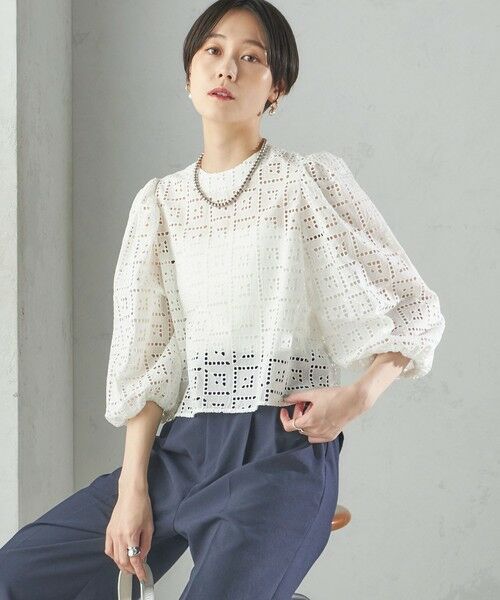 SHIPS / シップス シャツ・ブラウス | 〈手洗い可能〉Broche スクエア レース 2WAY ブラウス | 詳細17