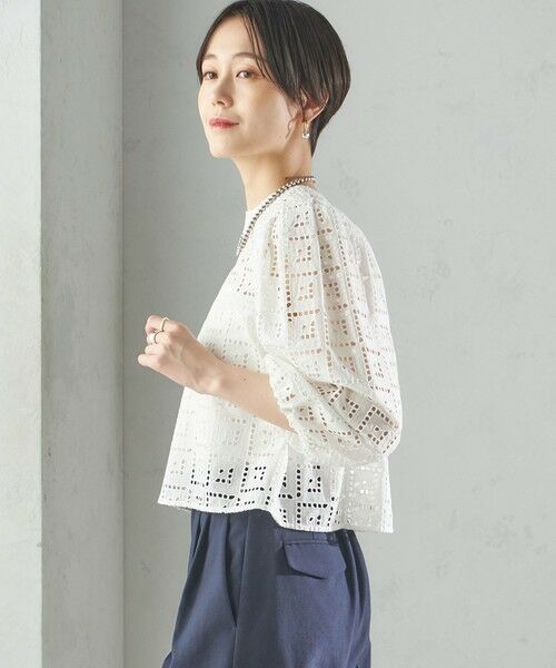 SHIPS / シップス シャツ・ブラウス | 〈手洗い可能〉Broche スクエア レース 2WAY ブラウス | 詳細8