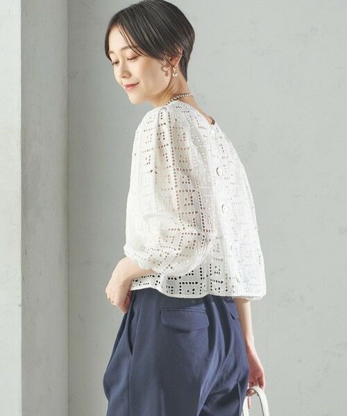 SHIPS / シップス シャツ・ブラウス | 〈手洗い可能〉Broche スクエア レース 2WAY ブラウス | 詳細9