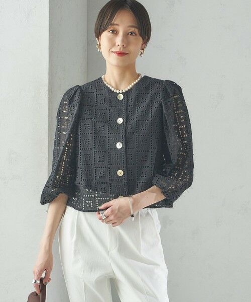 SHIPS / シップス シャツ・ブラウス | 〈手洗い可能〉Broche スクエア レース 2WAY ブラウス | 詳細30