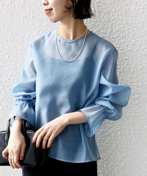 SHIPS / シップス シャツ・ブラウス | オーガンジー 袖 ゴム ブラウス | 詳細4