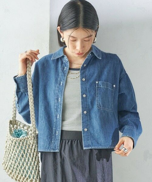 SHIPS / シップス シャツ・ブラウス | 〈洗濯機可能〉ショート丈 デニム シャツ 2 | 詳細10