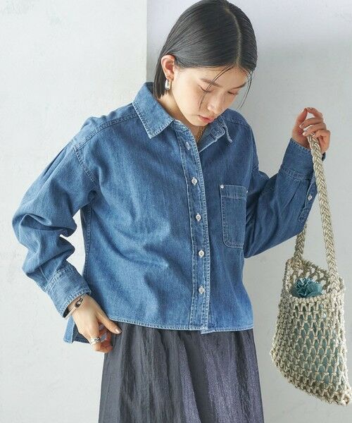 SHIPS / シップス シャツ・ブラウス | 〈洗濯機可能〉ショート丈 デニム シャツ 2 | 詳細15