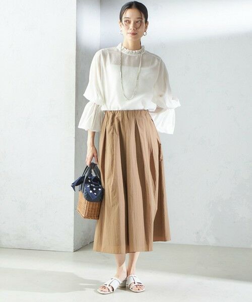 SHIPS / シップス シャツ・ブラウス | 〈手洗い可能〉シルク混 シャイニー フリル スリーブ ブラウス | 詳細1