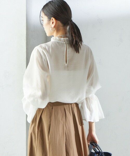 SHIPS / シップス シャツ・ブラウス | 〈手洗い可能〉シルク混 シャイニー フリル スリーブ ブラウス | 詳細10