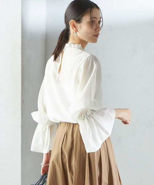 SHIPS / シップス シャツ・ブラウス | 〈手洗い可能〉シルク混 シャイニー フリル スリーブ ブラウス | 詳細11