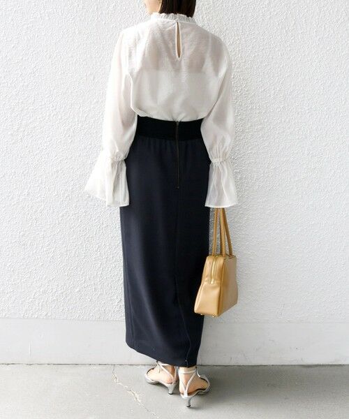 SHIPS / シップス シャツ・ブラウス | 〈手洗い可能〉シルク混 シャイニー フリル スリーブ ブラウス | 詳細14