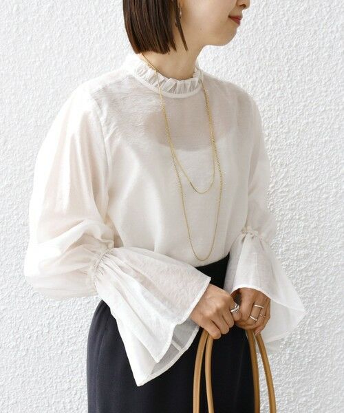 SHIPS / シップス シャツ・ブラウス | 〈手洗い可能〉シルク混 シャイニー フリル スリーブ ブラウス | 詳細20