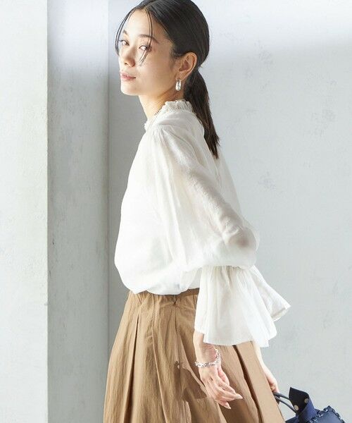 SHIPS / シップス シャツ・ブラウス | 〈手洗い可能〉シルク混 シャイニー フリル スリーブ ブラウス | 詳細9