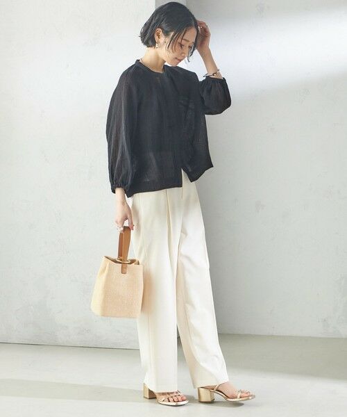 SHIPS / シップス シャツ・ブラウス | 【SHIPS別注】assiette:〈手洗い可能〉クリンクル リネン 羽織 ブラウス | 詳細3