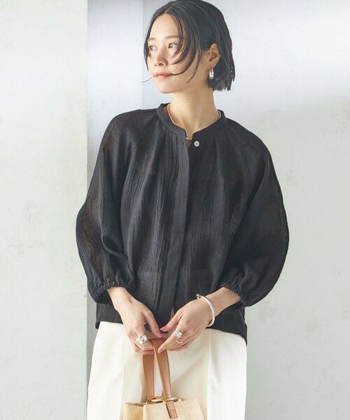 SHIPS / シップス シャツ・ブラウス | 【SHIPS別注】assiette:〈手洗い可能〉クリンクル リネン 羽織 ブラウス | 詳細6