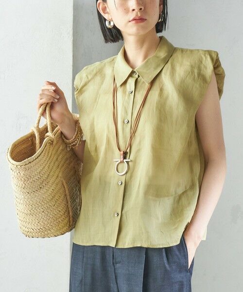 SHIPS for women/シップスウィメン 《予約》〈手洗い可能〉ラミー 4 ギャザー スリーブ ブラウス ライトオリーブ ONE SIZE SHIPS for women/シップスウィメン 《予約》〈手洗い可能〉ラミー 4 ギャザー スリーブ ブラウス ライトオリーブ ONE SIZE