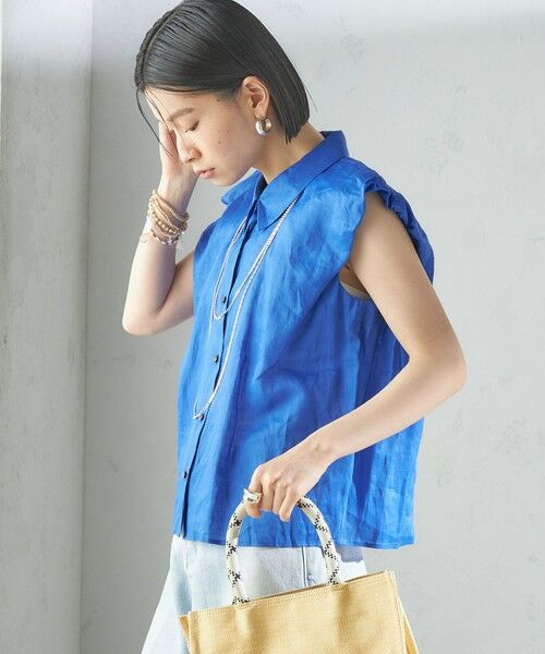 SHIPS for women/シップスウィメン 《予約》〈手洗い可能〉ラミー 4 ギャザー スリーブ ブラウス ブルー ONE SIZE SHIPS for women/シップスウィメン 《予約》〈手洗い可能〉ラミー 4 ギャザー スリーブ ブラウス ブルー ONE SIZE
