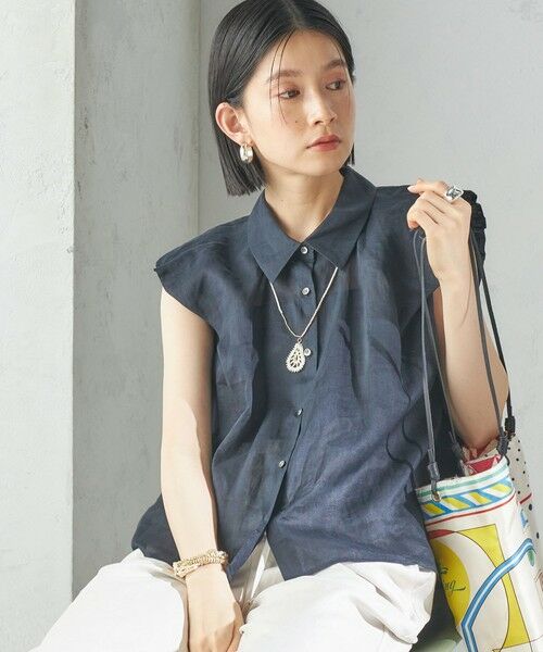 SHIPS for women/シップスウィメン 《予約》〈手洗い可能〉ラミー 4 ギャザー スリーブ ブラウス ネイビー ONE SIZE SHIPS for women/シップスウィメン 《予約》〈手洗い可能〉ラミー 4 ギャザー スリーブ ブラウス ネイビー ONE SIZE