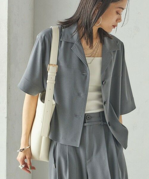 SHIPS for women/シップスウィメン 〈手洗い可能〉オープン カラー シャツ ジャケット グレー ONE SIZE SHIPS for women/シップスウィメン 〈手洗い可能〉オープン カラー シャツ ジャケット グレー ONE SIZE