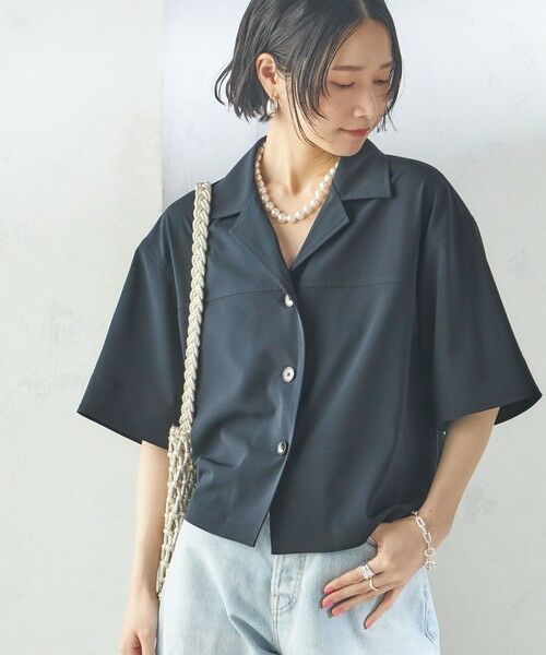 SHIPS for women/シップスウィメン 〈手洗い可能〉オープン カラー シャツ ジャケット ネイビー ONE SIZE SHIPS for women/シップスウィメン 〈手洗い可能〉オープン カラー シャツ ジャケット ネイビー ONE SIZE