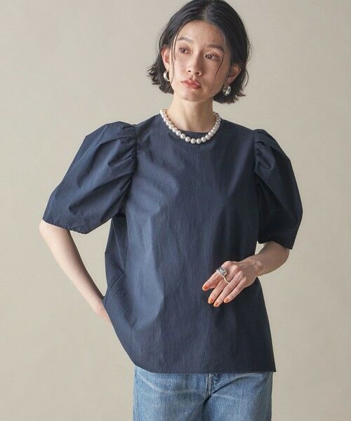 SHIPS for women/シップスウィメン NINE CASE:〈手洗い可能〉パフ スリーブ ブラウス ネイビー ONE SIZE SHIPS for women/シップスウィメン NINE CASE:〈手洗い可能〉パフ スリーブ ブラウス ネイビー ONE SIZE