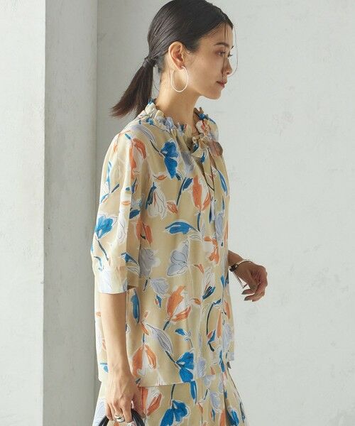 SHIPS / シップス シャツ・ブラウス | IPEKER 花柄 フリル ネック リボン 半袖 ブラウス | 詳細10