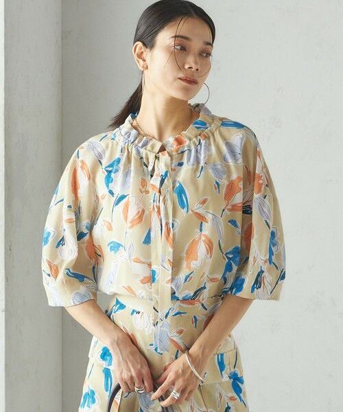 SHIPS / シップス シャツ・ブラウス | IPEKER 花柄 フリル ネック リボン 半袖 ブラウス | 詳細17