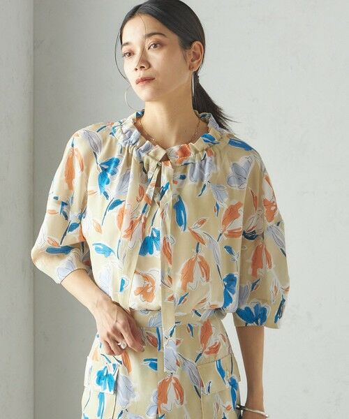 SHIPS / シップス シャツ・ブラウス | IPEKER 花柄 フリル ネック リボン 半袖 ブラウス | 詳細19