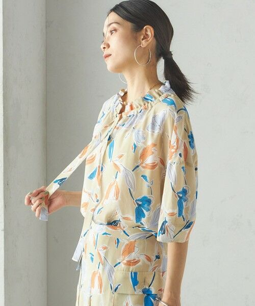 SHIPS / シップス シャツ・ブラウス | IPEKER 花柄 フリル ネック リボン 半袖 ブラウス | 詳細20