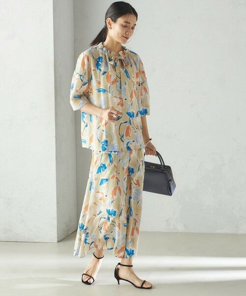 SHIPS / シップス シャツ・ブラウス | IPEKER 花柄 フリル ネック リボン 半袖 ブラウス | 詳細4