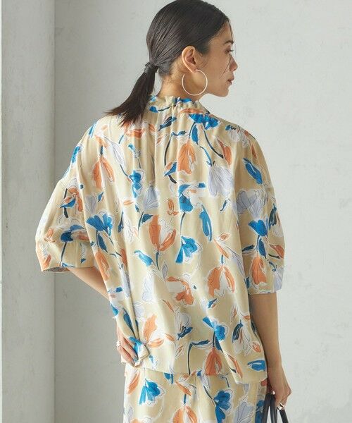 SHIPS / シップス シャツ・ブラウス | IPEKER 花柄 フリル ネック リボン 半袖 ブラウス | 詳細9