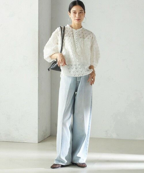 SHIPS / シップス シャツ・ブラウス | 〈手洗い可能〉幾何柄 カット ジャカード ブラウス | 詳細1