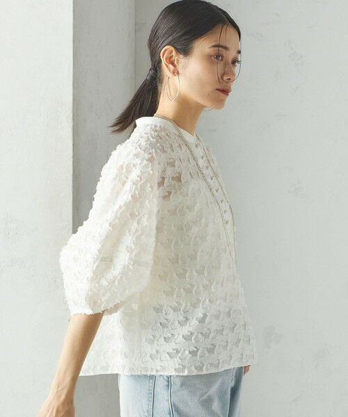 SHIPS / シップス シャツ・ブラウス | 〈手洗い可能〉幾何柄 カット ジャカード ブラウス | 詳細11