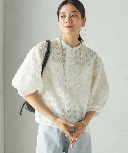 SHIPS / シップス シャツ・ブラウス | 〈手洗い可能〉幾何柄 カット ジャカード ブラウス | 詳細12