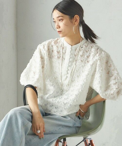 SHIPS / シップス シャツ・ブラウス | 〈手洗い可能〉幾何柄 カット ジャカード ブラウス | 詳細13