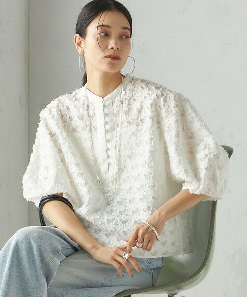 SHIPS / シップス シャツ・ブラウス | 〈手洗い可能〉幾何柄 カット ジャカード ブラウス | 詳細14