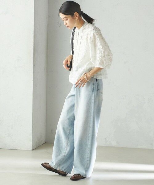 SHIPS / シップス シャツ・ブラウス | 〈手洗い可能〉幾何柄 カット ジャカード ブラウス | 詳細2