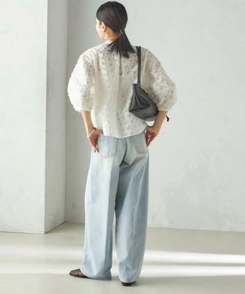 SHIPS / シップス シャツ・ブラウス | 〈手洗い可能〉幾何柄 カット ジャカード ブラウス | 詳細4