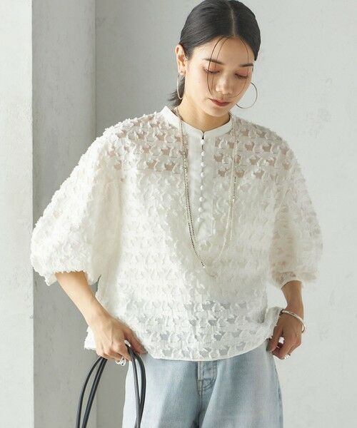 SHIPS / シップス シャツ・ブラウス | 〈手洗い可能〉幾何柄 カット ジャカード ブラウス | 詳細8