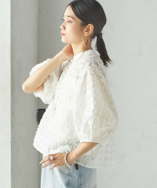 SHIPS / シップス シャツ・ブラウス | 〈手洗い可能〉幾何柄 カット ジャカード ブラウス | 詳細9