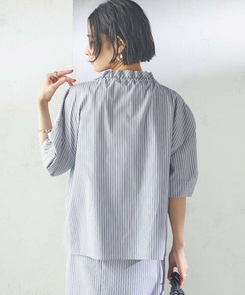 SHIPS / シップス シャツ・ブラウス | 〈手洗い可能〉ストライプ フリル ネック リボン 半袖 ブラウス | 詳細20