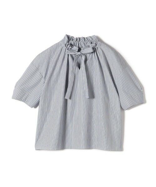 SHIPS / シップス シャツ・ブラウス | 〈手洗い可能〉ストライプ フリル ネック リボン 半袖 ブラウス | 詳細24