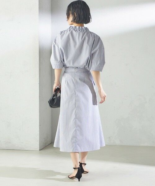 SHIPS / シップス シャツ・ブラウス | 〈手洗い可能〉ストライプ フリル ネック リボン 半袖 ブラウス | 詳細4