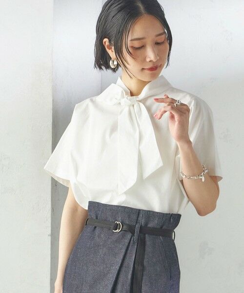 SHIPS for women/シップスウィメン 【SHIPS別注】Nell:〈手洗い可能〉リボン タイ ブラウス ホワイト ONE SIZE SHIPS for women/シップスウィメン 【SHIPS別注】Nell:〈手洗い可能〉リボン タイ ブラウス ホワイト ONE SIZE