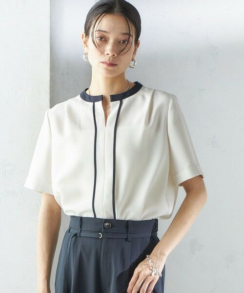 SHIPS / シップス シャツ・ブラウス | 〈手洗い可能〉パイピング キーネック 半袖 ブラウス | 詳細14