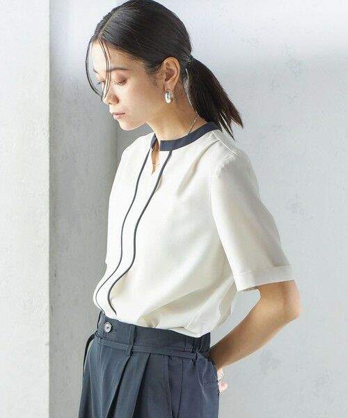 SHIPS / シップス シャツ・ブラウス | 〈手洗い可能〉パイピング キーネック 半袖 ブラウス | 詳細15