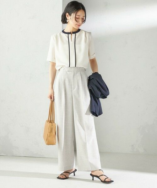 SHIPS / シップス シャツ・ブラウス | 〈手洗い可能〉パイピング キーネック 半袖 ブラウス | 詳細2